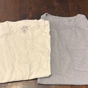 J. Crew Men's Short Sleeve Tees in Light Gray and Off-White